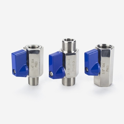 Water Cooling Plate Water Valve 304 Stainless Steel Double Outer Inner And Outer Wire Micro Mini Ball Valve