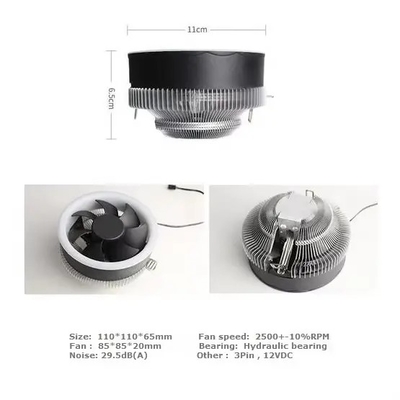 Mini CPU Cooler Aluminum Heatsink CPU Cooler Push-Down Type
