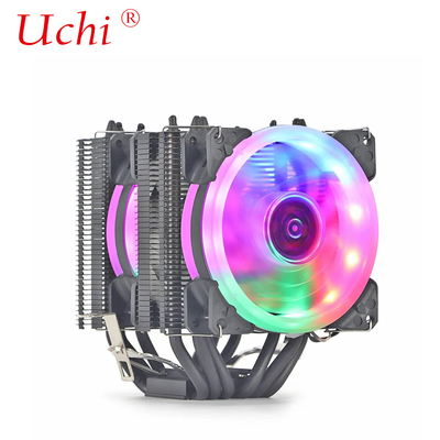Black Radiator Fan Lighted Copper Heatpipe Universal Cpu Cooler For Intel I3 I5 I7 I9 Lga 1151 1366 1700 2011 2066 AMD AM4 AM5