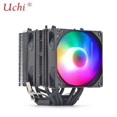 Black Radiator Fan Lighted Copper Heatpipe Universal Cpu Cooler For Intel I3 I5 I7 I9 Lga 1151 1366 1700 2011 2066 AMD AM4 AM5