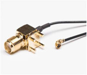 S-MA Female Jack Extension Right Angle Coaxial PCB Mount To UFL UFL Connector 1.13 Pigtail Cable