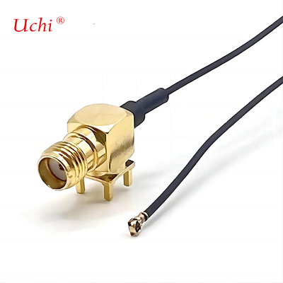 S-MA Female Jack Extension Right Angle Coaxial PCB Mount To UFL UFL Connector 1.13 Pigtail Cable