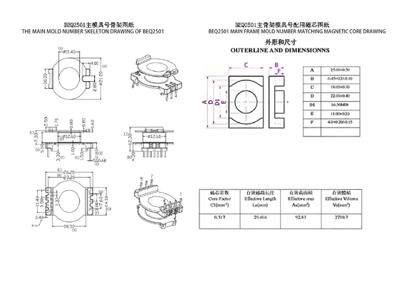 BEQ2501 EQ25 Vertical 4+3 PIN High Power Distribution Transformer