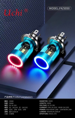 F4 Motorcycle Color Changing Led Light Strip Angle Eye Led Headlamp