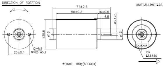 BLDC-3650 Brushless Motors With Reduction Gearbox For Business Equipment
