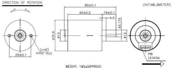 BLDC-3640 Brushless Motors With Reduction Gearbox For Electric Shaver And Vibrator