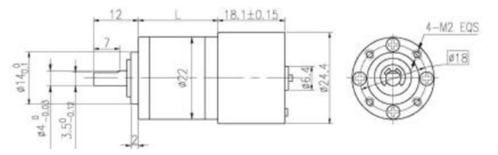 BLDC Planetary Gear Motor Built In Driver With 22mm OD  Planetary Gearbox 12 Poles