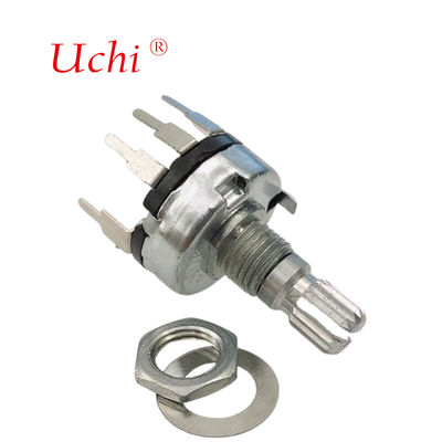 RV17 With Switch Metal Shaft 10K, 100K, 500K Carbon Film Single Group 3-pin 17mm Volume Control Rotary Potentiometer