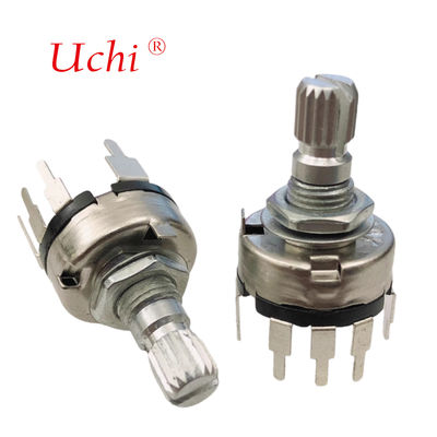 RV17 With Switch Metal Shaft 10K, 100K, 500K Carbon Film Single Group 3-pin 17mm Volume Control Rotary Potentiometer