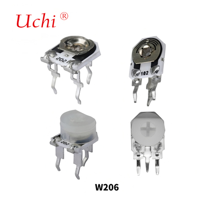 W206 Single-turn Potentiometer Metal Glass Glaze Trimmer Potentiometer 0.25-watt Preset Potentiometer