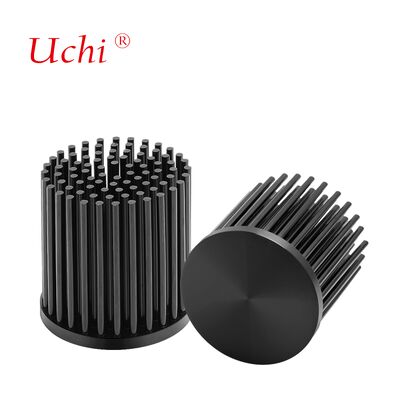 8–15W Black Anodized Aluminum Cylindrical Pin Fin Cold Forged Heat Sink For IGBT