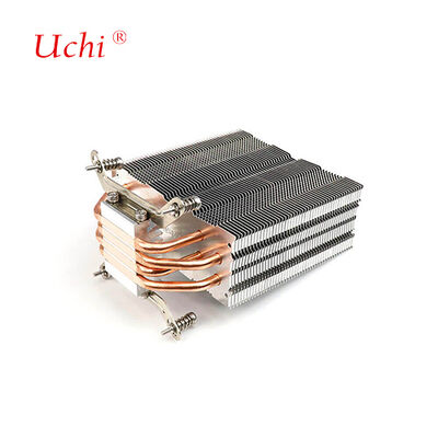 Clip-type Zipper Fin Computer CPU Heat Sink With 4 Heat Pipes