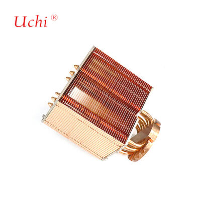 High-Power Pure Copper Zipper Fin Heat Pipe LED Heat Sink