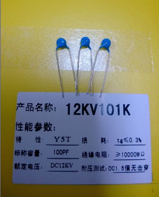 101K Radial Leaded 101 Ceramic Disc Capacitor 12KV 100pF Y5T