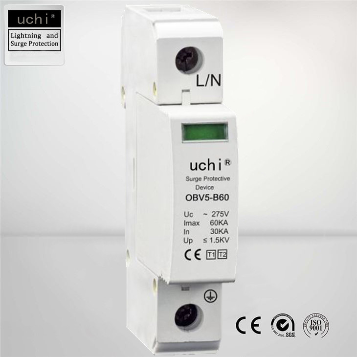 Uc 275V Type 1+2 Surge Protector , Lightning Component Controller 1P Poles