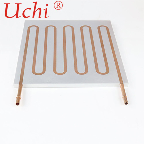 High Dense Bending Copper Pipe Water Cooling Plate , Fast Cooling Water Cold Plate