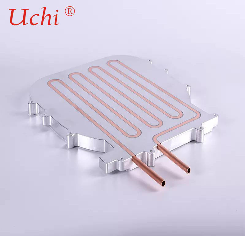 Anti Anodizing Al 6063 / Al 6061 Water Cooling Plate With Copper Tube