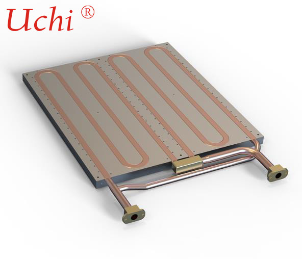 Epoxy Bonding Process Thermal Cooling Plate , Copper Tube Liquid Cold Plate