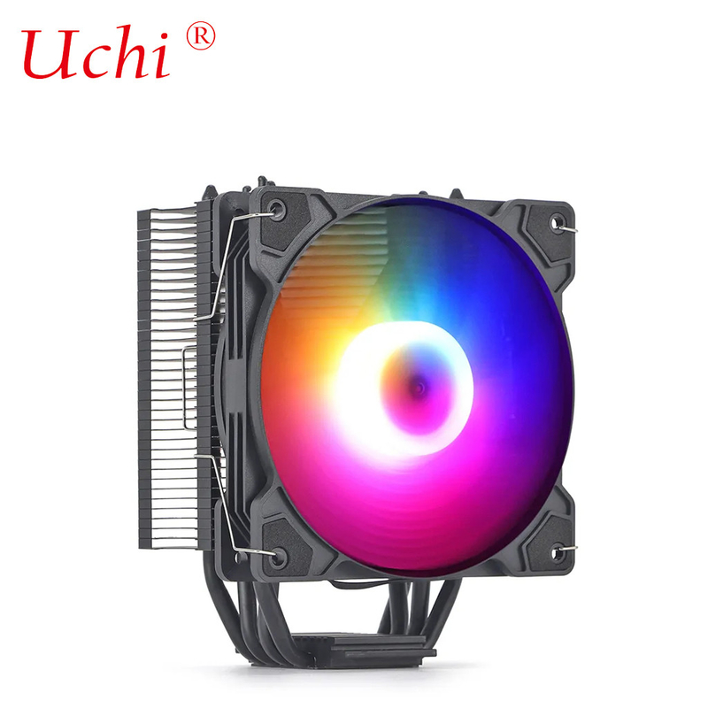 Black Radiator Fan Lighted Copper Heatpipe Universal Cpu Cooler For Intel I3 I5 I7 I9 Lga 1151 1366 1700 2011 2066 AMD AM4 AM5