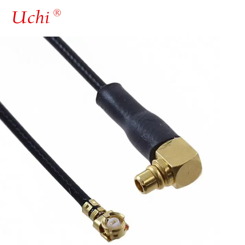 Low Loss 1.13mm Cable Right Angle MMCX Male To MHF1 UFL Cable Assembly