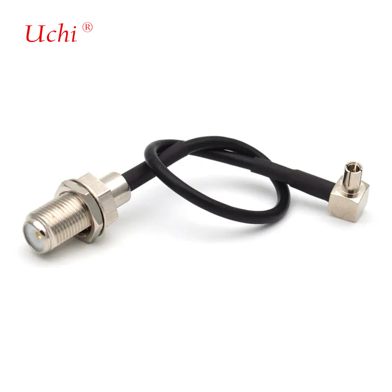 CRC9JW/FK Coaxial High-Frequency Connection Wire RG174 CRC9 Male Bent F Female 15CM All Copper RF Wire