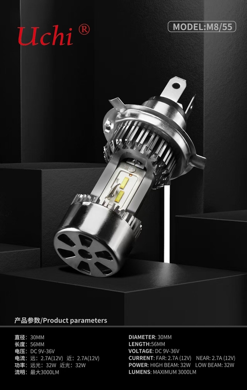 M8 Electric Motorcycle Ultra Bright 9-48V Wide Voltage LED Headlights