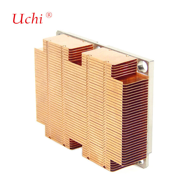 High-Density Stacked Al-Cu Fin Heat Pipe Server Heat Sink