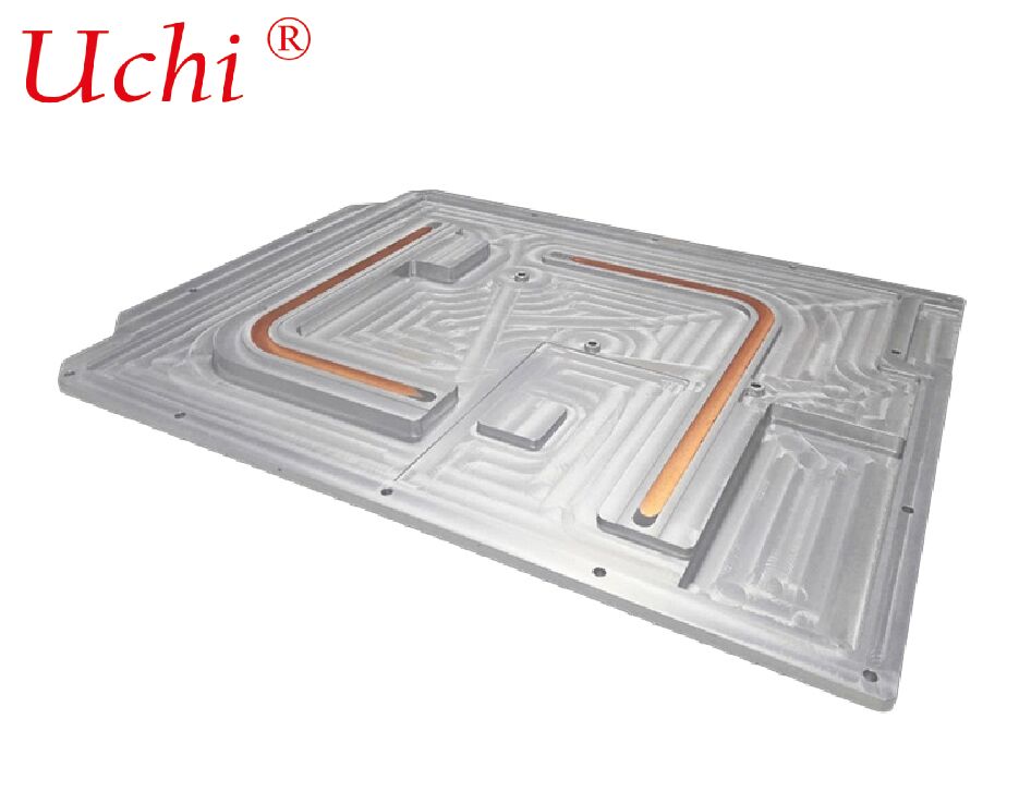 Aluminum Extrusion Plate Heat Sink With 2 Heat Pipes Friction Welding Heat Sink