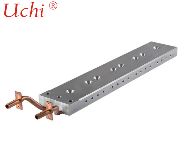 Copper Tube Liquid Cooling Plate , Liquid Cold Plate With Epoxy Bonding
