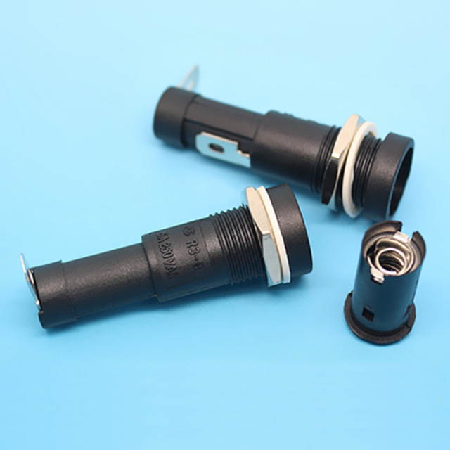 Fuse Holder 250V Panel Mount Fuse Socket 15A (Max.) Screw Cap Fuse