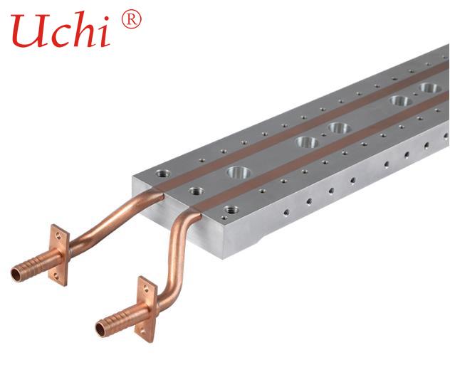 Copper Tube Liquid Cooling Plate , Liquid Cold Plate With Epoxy Bonding ...