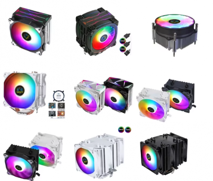 Dual Tower Dual Fan Black Fan Cooler PC Motherboard CPU Cooler